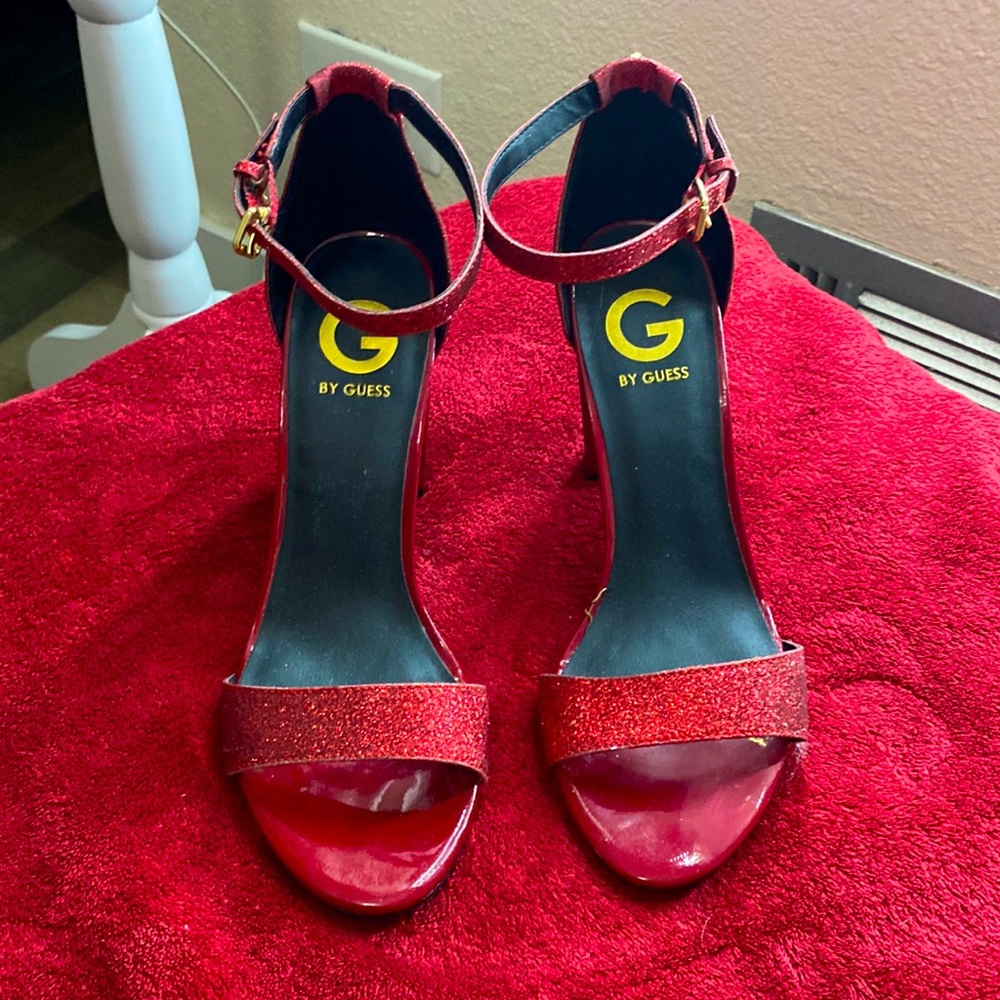 G by Guess Red glitter heels
